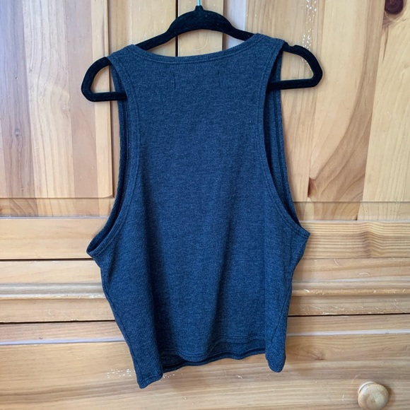 Dark Grey/Charcoal Hollister Cropped Muscle Tank - Picture 4 of 4